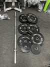 Bumper Plates and Olympic Barbell 6 ft